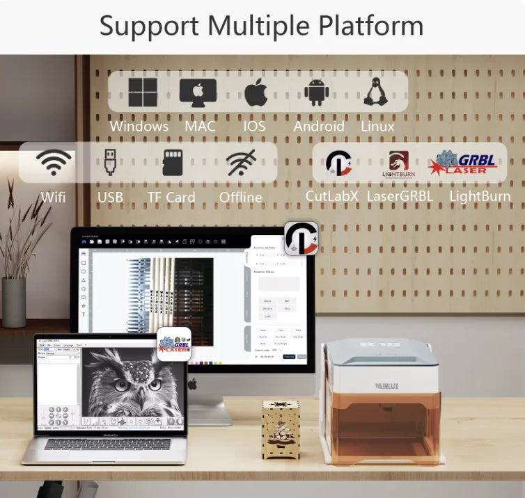 Wainlux K6 Mini Laser Engraver – 3000mw, Bluetooth, for Wood and Plastic